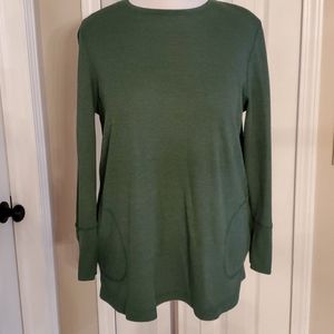 Green long sleeve J.Jill tee L EUC